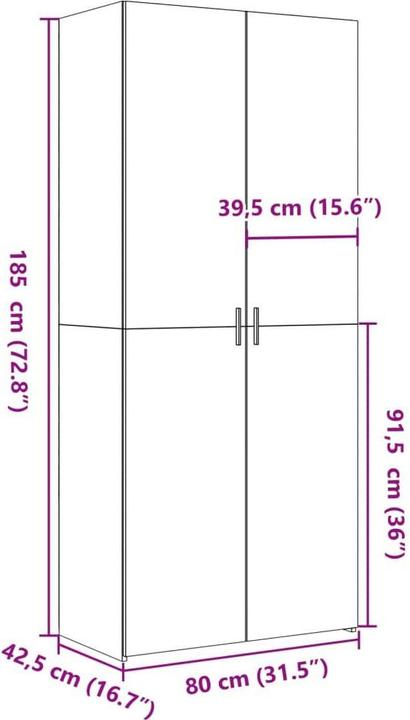 Actual product image VidaXL Highboard (42.5 x 42.5 x 185 cm)