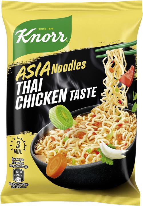 Produktbild Knorr Asia Noodles Thai Beutel, Asiatisch Instant Nudeln Snack, in nur 3 Minuten zubereitet (70 g)