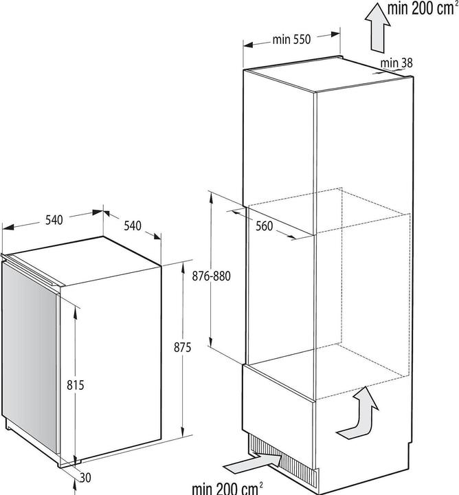 Produktbild Gorenje GORE Einbau-Kühlschrank (129 l)