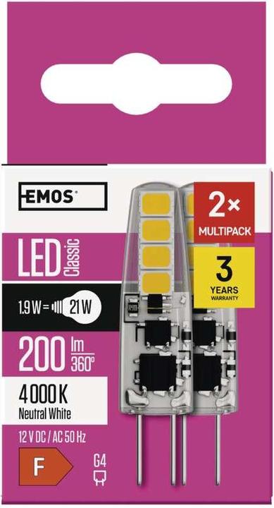 Image du produit Emos Lampe LED Classic (G4, 1.90 W, 200 lm, 2 x, F)