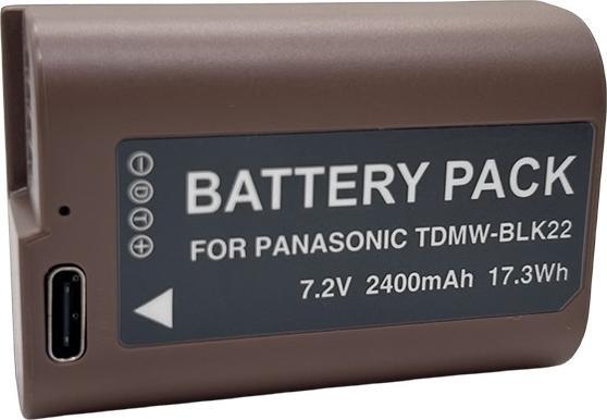 Produktbild Acconic Akku mit USB-C Input für Panasonic DMW-BLK22E DMW-BLK22 DC-S5 G9 GH5 GH5S GH6 (Kamera Akku)
