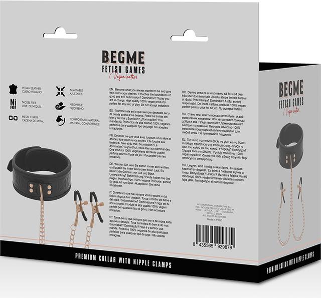 Actual product image Begme Black Edition Collar With Nipple Clamps