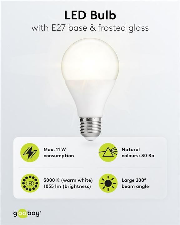 Actual product image Goobay LED bulb, 11 W (E27, 11 W, 1055 lm, 1 x, F)