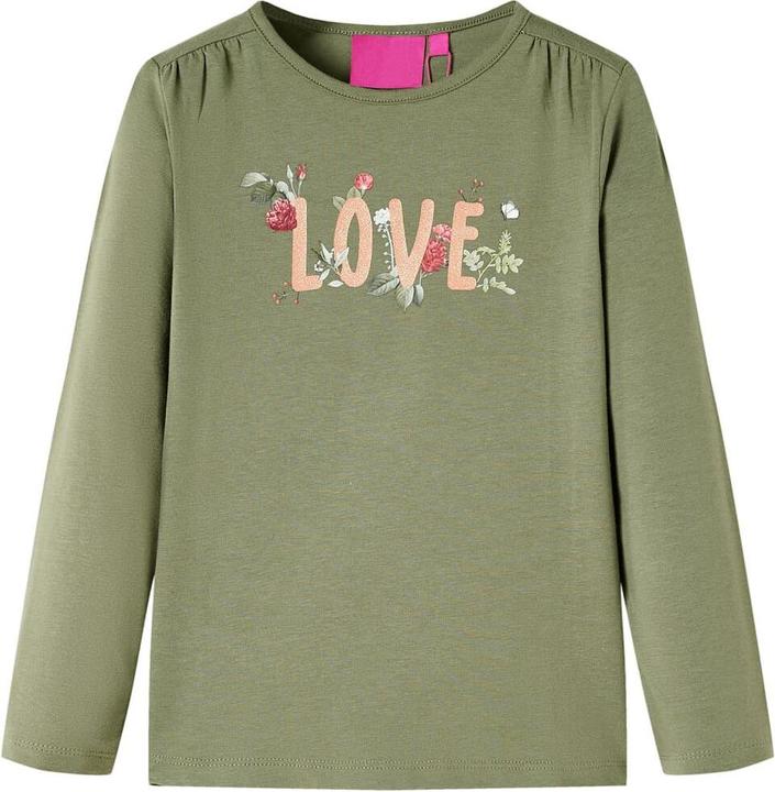VidaXL Kinder-Langarmshirt Khaki 140,Material: 95 % Baumwolle. 5 (140)