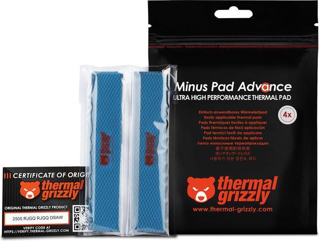 Produktbild Thermal Grizzly TG Minus Pad Advance - 120x20x0,5 mm 4 pcs (4er Pack) (0.50 mm)