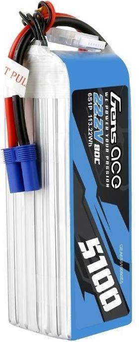 Produktbild Gens Ace Lipo Pack 5100mAh 22,2V 80C 6S1P(EC5) (22.20 V, 5100 mAh)