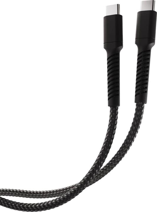Produktbild Vivanco Longlife USB-C Kabel, Nylon, USB-C Stecker <> USB-C Stecker, 60W, schwarz, 2,5m (2.50 m, USB 2.0, 60 W)