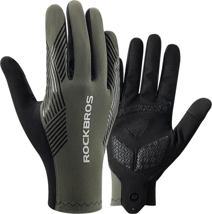 Rockbros cycling gloves spring/summer/autumn, full, size: M - green (M)