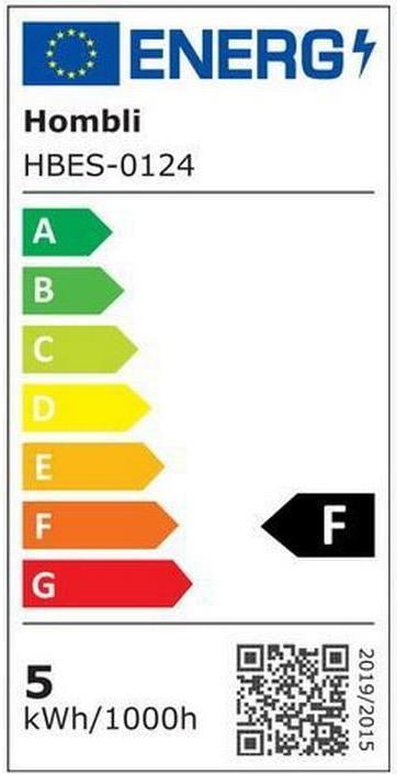 Energy Label Hombli Smart Bulb (E14, 4.50 W, 385 lm, 2 x, F)