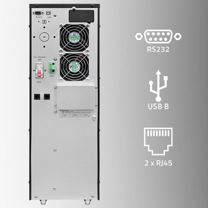 Immagine prodotto Qoltec ZASILACZ AWARYJNY UPS 10KVA | 10000W | FATTORE DI POTENZA 1.0 | LCD | EPO | USB | ON-LINE (10 VA, 10000 W, Doppio convertitore online UPS)