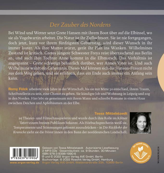 Produktbild Die Rückkehr der Kraniche (Romy Fölck, Tessa Mittelstaedt, Deutsch)