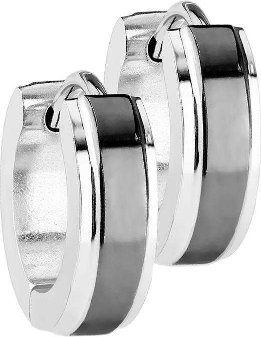 Immagine prodotto Star Piercing Orecchini a lembo in argento con striscia nera sottile (Acciaio chirurgico 316L, senza ottone)