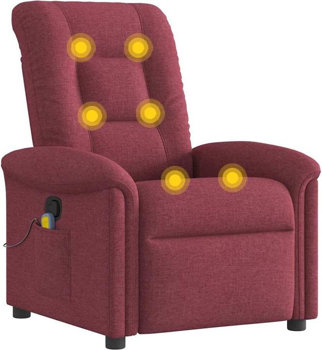Immagine prodotto VidaXL Poltrona massaggiante Tessuto rosso vino Poltrona massaggiante TV