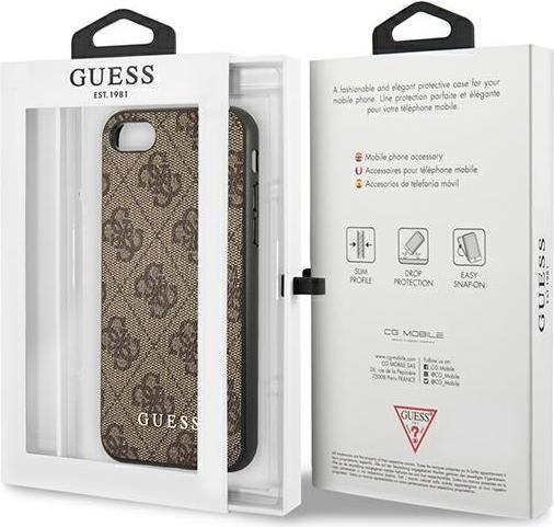 Image du produit Guess GUHCI8G4GFBR iPhone SE 2022 / 2020 / 7 / 8 brązowy/brown hard case 4G Metal Gold Logo (Apple iPhone 7, Apple iPhone SE, Apple iPhone 8)