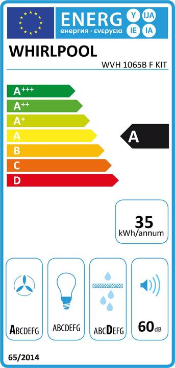 Etichetta energetica Whirlpool WVH 1065B F KIT -induktiotaso liesituulettimella