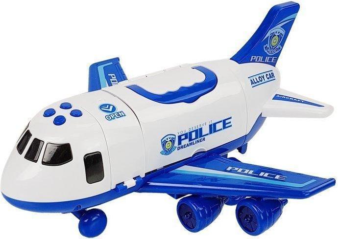 Lean Toys Police plane with cars 1:64 with light and sound