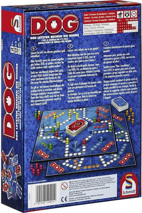 Actual product image Schmidt Spiele The last one to bite the dogs (German, French, Italian)