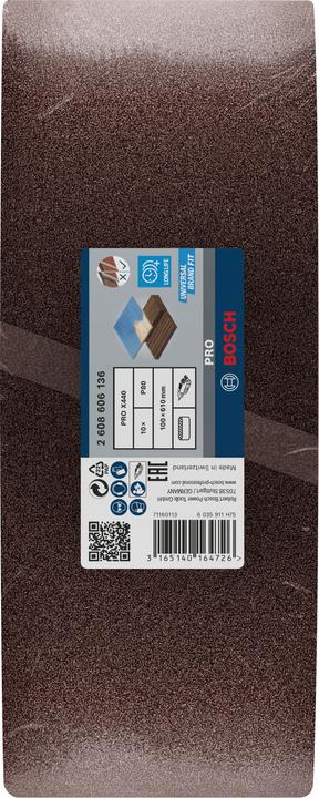 Image du produit Bosch Professional Zubehör PRO X440 bande abrasive, 100 x 610 mm, G80 (80)