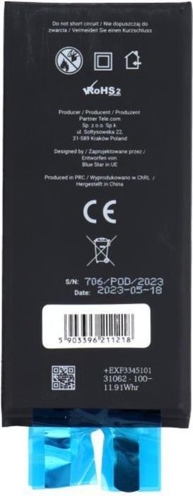 Image du produit Battery Blue Star BLUE STAR HQ battery without BMS for IPHONE 11 3110 mAh