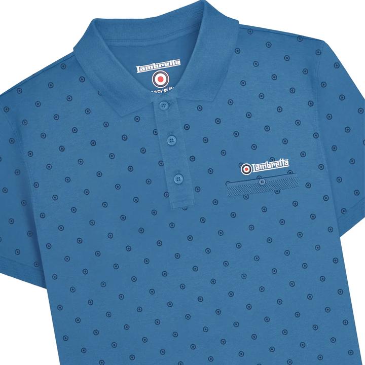 Actual product image Lambretta Mens Premium Target All-Over Print Big & Tall Polo Shirt (4XL)