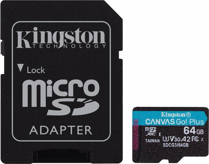 Image du produit Kingston Canvas Go Plus (64 Go, microSDXC, U3, UHS-I)