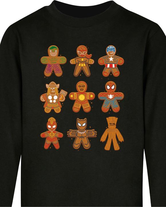 Immagine prodotto Absolute Cult Bambini Marvel Universe - Maglia a maniche lunghe natalizia dei Vendicatori Pan di Zenzero - 124579 (158, 164)