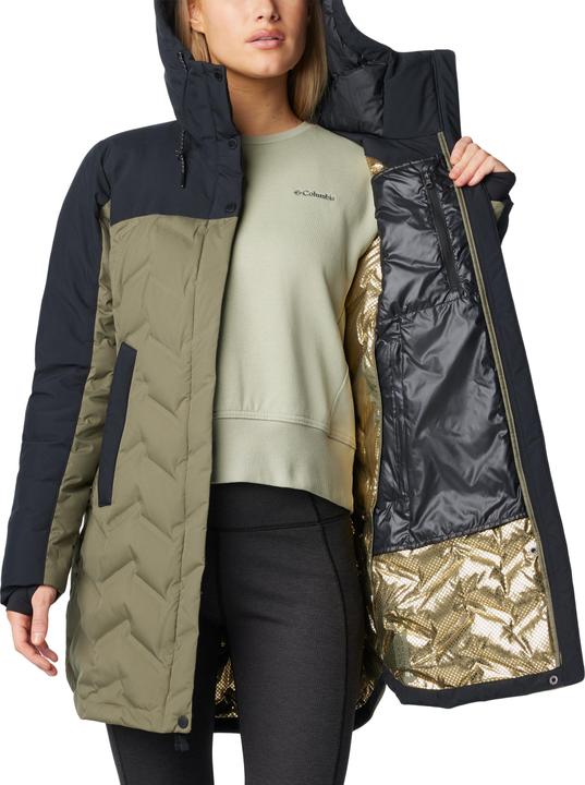 Immagine prodotto Columbia Chaqueta impermeable de plumón y largo medio con capucha Mountain Croo™ III para mujer (XL)