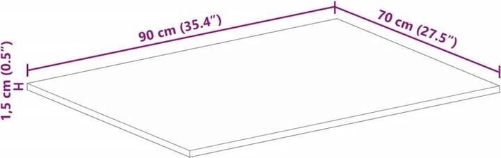 Produktbild VidaXL Tischplatte Massivholz Holzplatte Esstisch Couchtisch 90x70x1,5cm Altholz