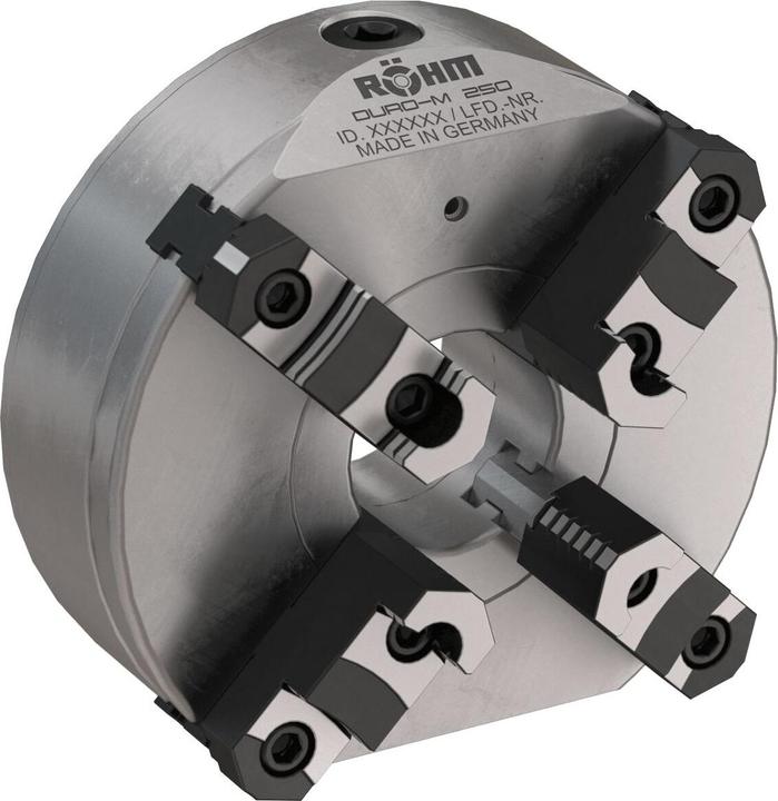 Röhm 4-jaw chuck, DURO-M-250/4 KK6, ID 185559, base and top jaws