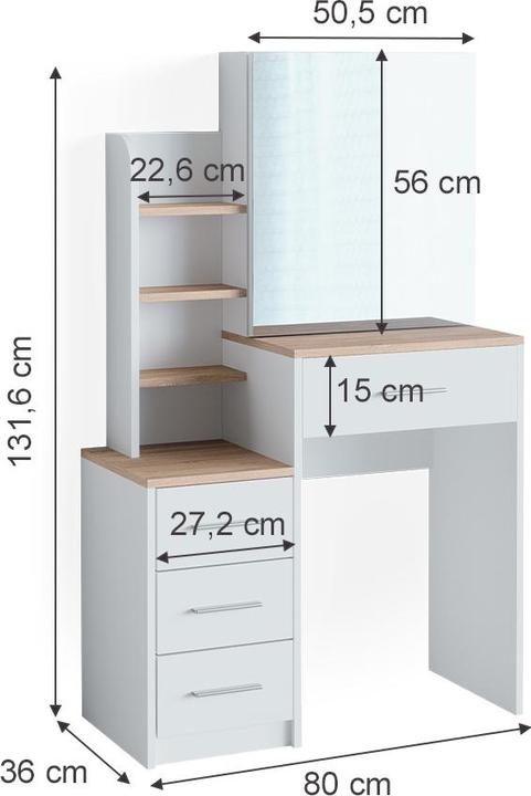 Actual product image Vicco Conrada (80 x 36 x 131.5 cm)