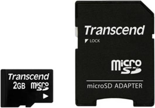 Image du produit Transcend Carte avec adaptateur SD (2 Go, microSD)