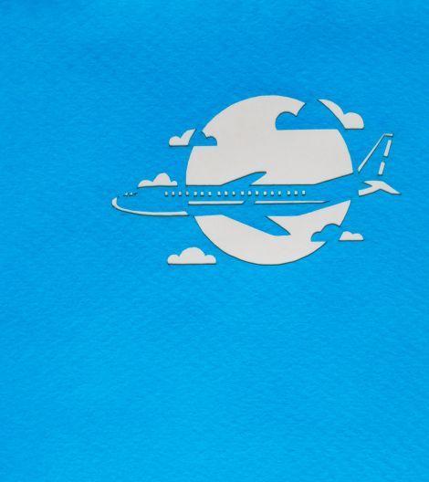 Produktbild Hervorragend 3D Pop-up Karte Flugzeug blau (1 Stk.)
