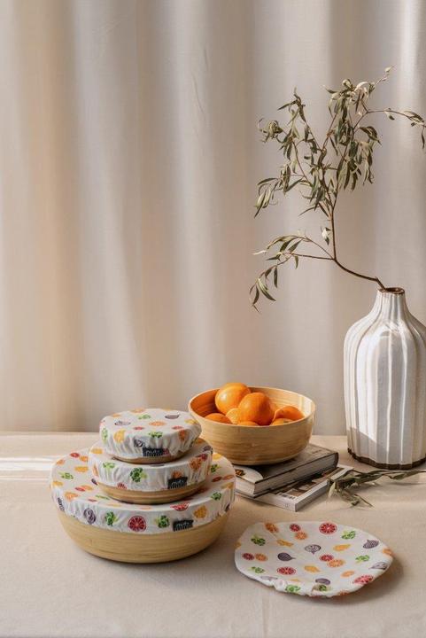 Image du produit Nuts Set de 3 couvercles textiles pour fruits et légumes, S,M,L (3 x)