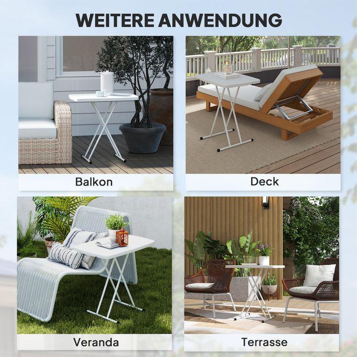 Produktbild Swisshandel24 Beistelltisch höhenverstellbar, klappbar Kunststoff, 50kg belastbar, 76x50x74H cm Weiss