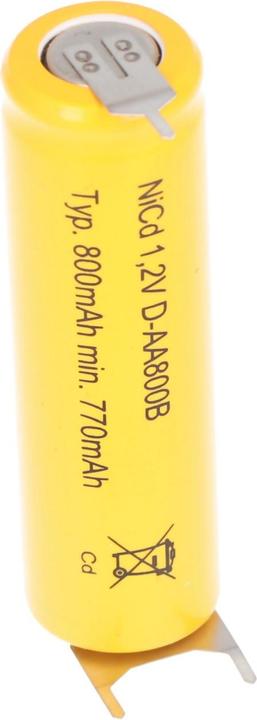 Immagine prodotto AccuCell Batteria ricaricabile Flat Top AA etichetta di saldatura 3-er stampa + / -- (3 pz., 600 mAh, Accumulatore di carica elettrica)