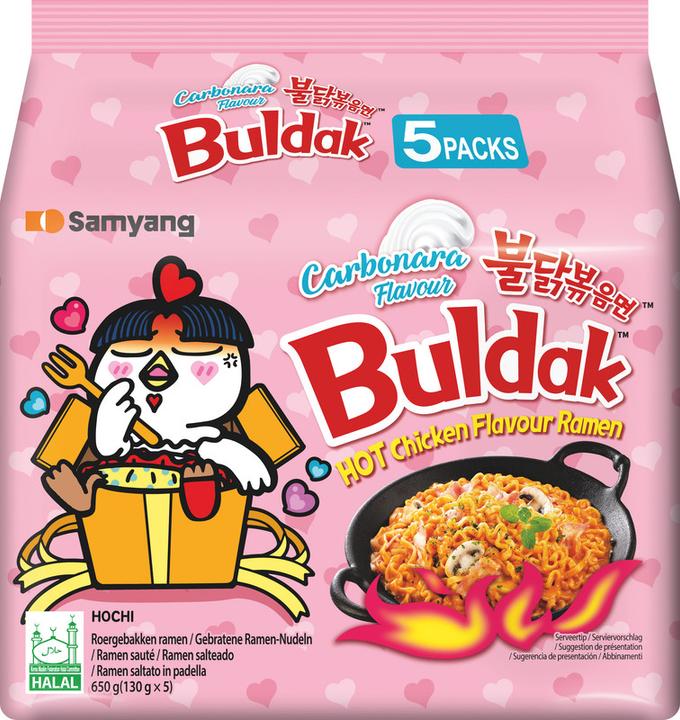 Actual product image Samyang Buldak Buldak Hot Chicken Ramen Carbonara (650 g)