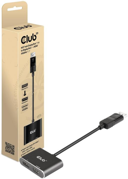Produktbild Club 3D Club3D Multi Streaming Transport Hub 1xDP -> DP/HDMI (HDMI, 2 cm)