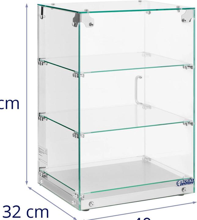 Produktbild Royal Catering Gastro Kuchenvitrine Buffetvitrine Tortenvitrine Panoramavitrine 60 L 3 Ebenen (60 l)