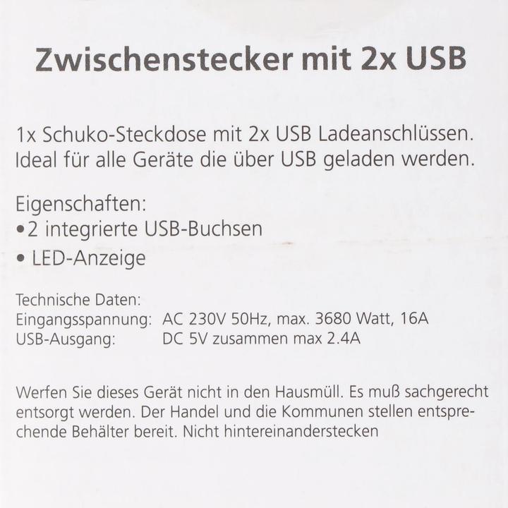 Produktbild Goobay Steckdose mit 2x USB-Port, 2,0A Schutzkontaktsteckdose 16A (3500 W)