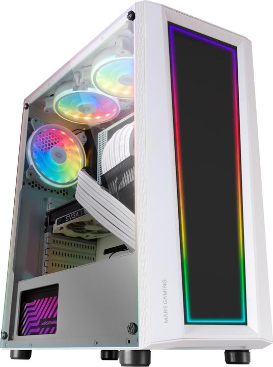 Produktbild Mars Gaming Boitier Moyen Tour ATX MC-ART RGB avec panneaux vitrés (Blanc) (mATX, Mini-ITX, ATX)