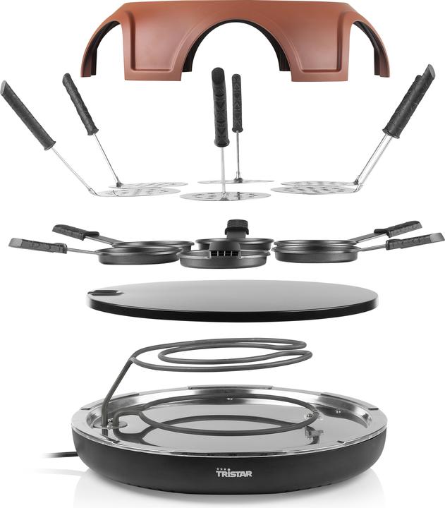Image du produit Tristar 3- in 1 Pizza Festa comme raclette, plaque de gril et pour faire des pizzas