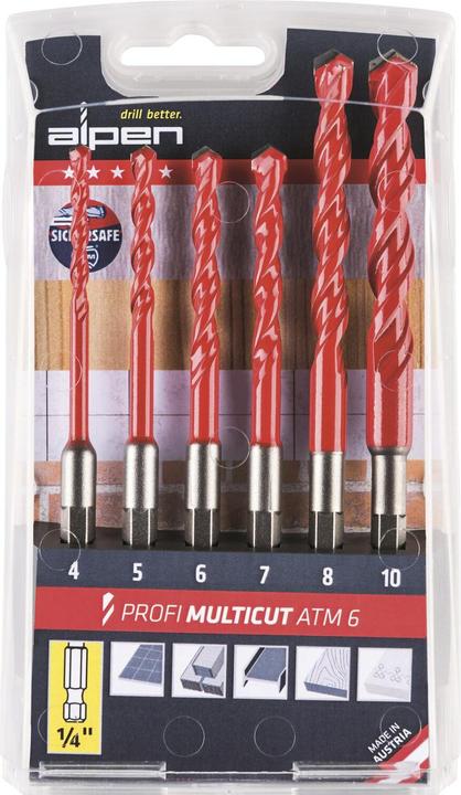 Produktbild Alpen Spiralbohrerset Multicut (6 mm, 10 mm, 5 mm, 8 mm, 4 mm)