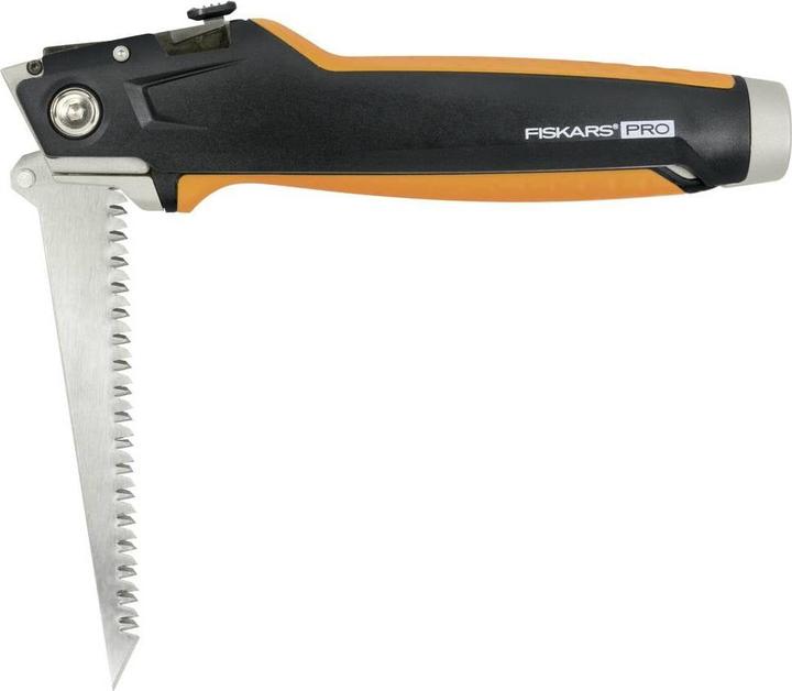 Produktbild Fiskars Universal-Trockenbaumesser, Länge 18,5 cm, Rostfreier Stahl/Kunststoff, Schwarz/Orange, Carb (Cutter)