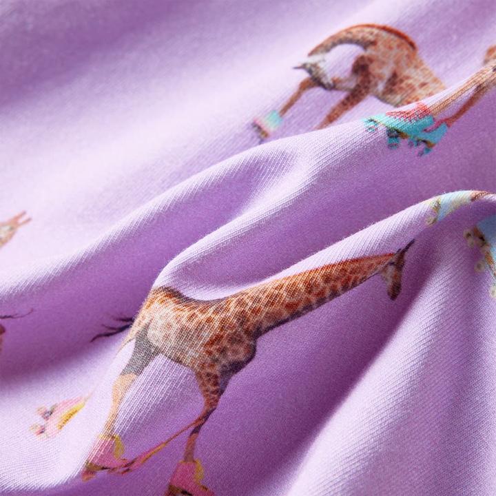 Immagine prodotto VidaXL Abito da bambino con maniche a balze e cintura in vita viola (92)