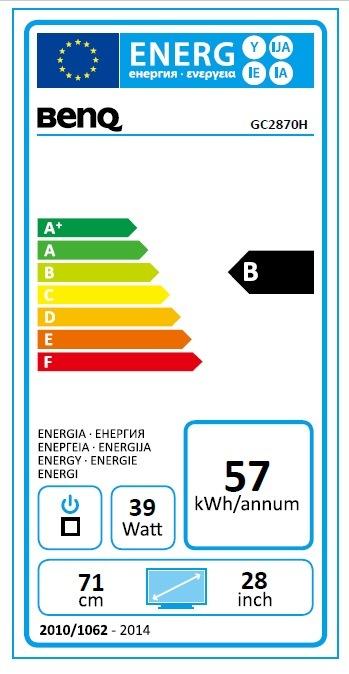 Energy Label BenQ Gc2870h (1920 x 1080 pixels, 28")