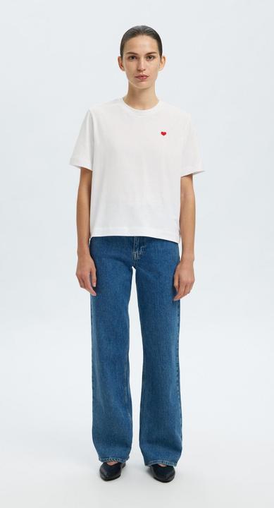 Actual product image Selected Femme Besticktes T-Shirt mit Rundhalsausschnitt (L)