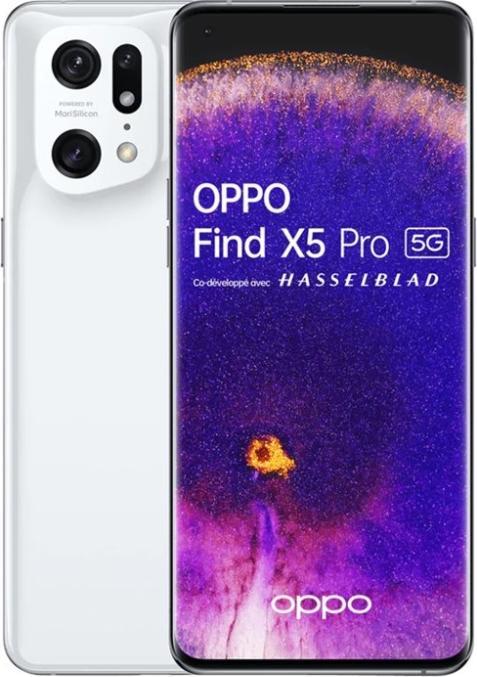 Image du produit OPPO Find X5 (256 Go, Blanc, 6.55", SIM + eSIM, 50 Mpx, 5G)