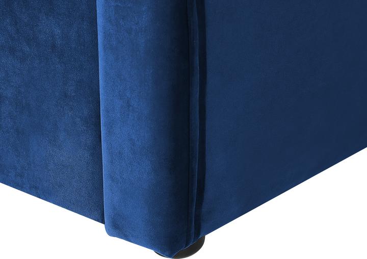Actual product image Beliani Daybed extendable velvet fabric navy blue slatted frame 90 x 200 cm MONTARGIS (90 x 200 cm)
