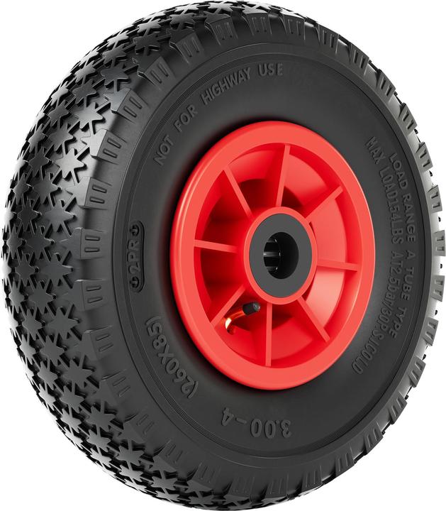 Produktbild Wiltec Rad Reifen 3.00-4 90kg Winkelventil Luftreifen Felge Ersatzrad Sackkarre