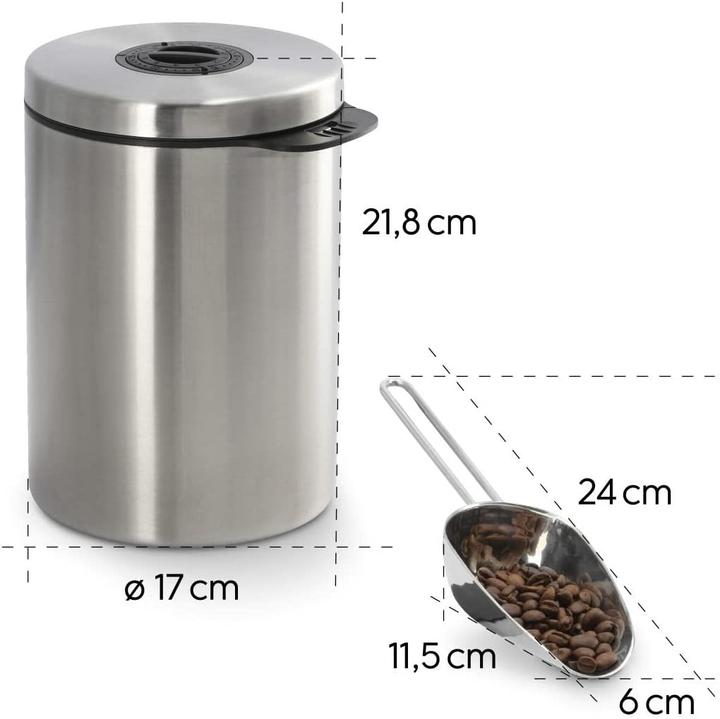 Actual product image Xavax coffee/tea tin Stainless steel tin for 1 kg coffee beans, with scoop (1 l)